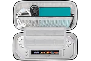 BOVKE Hart Tasche Hülle für Blaze Evercade EXP, Schwarz, Weich, 3 Fächer, Reißverschluss, Handschlaufe, 0.18 kg