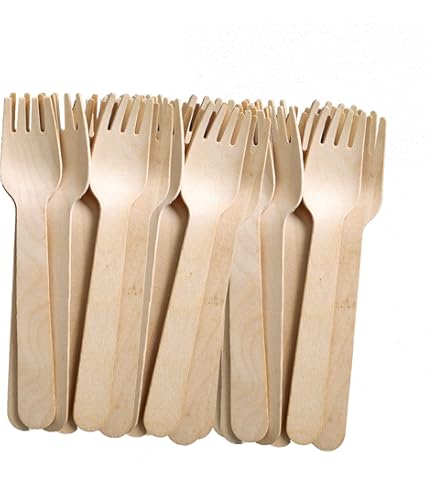 Forchette In Legno Naturale 14cm - Confezione Da 100 Pezzi Monouso Per Eventi