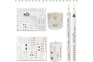 NHYDZSZ 6Pcs Kerzen Tattoofolie,Kerzenfolie Kerzen Tattoo Weihnachten Kerzen Sticker Wasserschiebefolie Kerzen kerzen beschriften folie Kerzentattoo,Sprüche zum Verschenken,für Kerzen/Keramik (A)