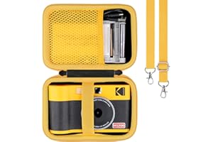 Kodak Mini Shot 2 ERA/Mini Shot 2 Retro Instant Camera and Photo Printer/Mini 2 ERA Photo Printer Estuche rígido con Correa para el Hombro by Khanka,Sólo Estuche,Cremallera Amarilla