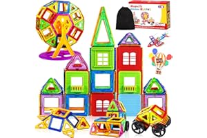 MULEVIP Costruzioni Magnetiche 82 Pezzi Costruzioni Magnetiche per Bambini,Magnetiche Giochi Bambini，Divertente Giocattolo da Costruzione,Perfetta per Ragazzi e Ragazze dai 3 Agli 8 Anni