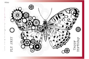 Woodware Transparent, Encreur Singles Butterfly-Tampon en Photopolymère, Socle en Acrylique-Accessoire pour Carterie, Scrapbooking, Journal, Loisirs, 10 x 15 cm Approx