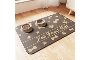 HAOLESHITE Napfunterlage Hund Katzen Hundenapf Unterlage, Saugfähig Unterlage Hundenapf rutschfeste Futtermatte, Futterunterlage für Katzen Hund Matte Futtermatten für Hunde (Braun, 40 x 60 cm)