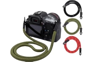 LENS-AID Bandoulière en corde, Courroie de cou pour appareil photo, idéale pour les caméras -100 cm