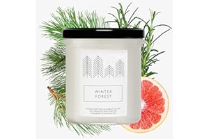 Hagi Zimowy Las - świeca zapachowa w szkle, zapach zimowego powietrza, orzeźwiający zapach lasu iglastego, czas palenia ok. 75 h, olej jodłowy i olej sosnowy, wegański, ekologiczny wosk sojowy
