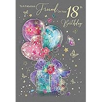 Fabulous Friend Milestone 18th Birthday Greeting Card For Women - From Gorgeous Grace Range - Glitter & Foil Finish (18th Years
