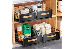 Kitstorack Cajón Telescópico, Cajón Deslizante Para Alacena Extensible Desplegable con Mango, (40 Profundidad x 25 Anchura x 16 Altura cm), Sin Necesidad de Taladrar Ni Clavar