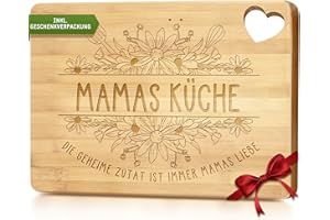 HYGGARTN Geschenke für Mama, Bambus Schneidebrett Mama Geschenk zum Muttertag Geburtstag, beste Mama Geburtstagsgeschenk Küchengeschenke für Mütter von Tochter Sohn, Schneidebrett Holz Frühstücksbrettchen