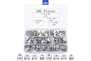 LIYIJIKEJI 100 Pz Connettore Eccentrico Mobili, Dadi a Camme Connettori Eccentrici per Mobilis, Viti di Raccordi per Bloccaggio a Camma, Ferramenta per Mobili mobile Cassetti Armadi(4 Misure)