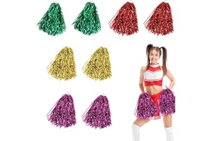BOZHONG Pompoms Cheerleading, 8 st Cheerleading, pompoms med handtag, Cheerleader i plast, Cheerleading, pomponger, festkosty