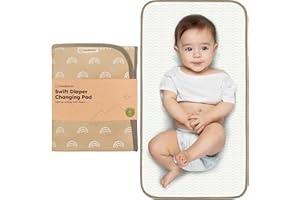 KeaBabies Tragbare Wickelunterlage, Leicht Abwischbar – Faltbare, Wasserdichte Wickelmatte für Wickeltasche, Kompakt, Leicht, 65x35 cm, Neugeborene, Säuglinge, Baby – Reise-Essential (Rainbow)