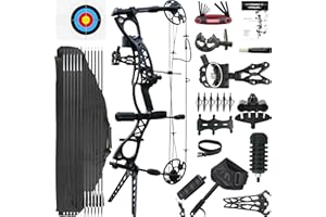CENWTY Compound Bogen Set Erwachsene, 0-70 LBS, Zuglänge 18"-30", Bogenschießen Jagdbogen mit allem Zubehör für Bogenschießen Jagd Zielschießen Praxis LRT/RTH