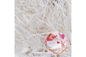 ACTOYS Papier Déchiqueté Blanc, Papier de Remplissage Cadeau 100g, Papier Remplissage Cadeau, Papier Raphia Déchiqueté, Remplissage Colis, Papier Kraft Déchiqueté pour Décorer et Protéger Cadeaux