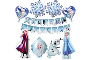 TYDEUS Geburtstag Luftballons Mädchen,Geburtstagsparty Deko,9 PCS Luftballon Blau Geburtstag Kit,Schneeflocken Ballons, Folienballons Blau Geburtstagsdeko