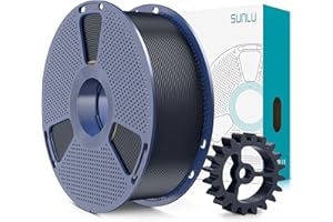 SUNLU Filament PLA+2.0, ulepszony filament PLA+ 1,75 mm, twardszy i mocniejszy, starannie nawinięty filament do drukarki 3D, dokładność wymiarowa +/- 0,02 mm, szpula 1 kg, czarny (Midnight Black)