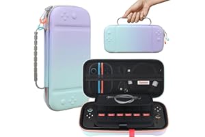 Supmay Tragetasche für Nintendo Switch 2 (2025), Schutz Hard Shell tragbare Reise Tragetasche Beutel hält mit 24 Spiel Patronen und Mesh Tasche für Switch 2 Zubehör, Fancy Purple Blue