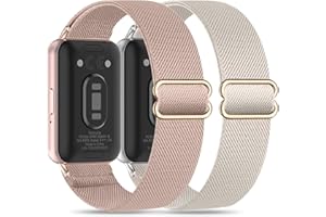 EverAct Elastische Armband kompatibel mit Samsung Galaxy Fit 3 Armband Ersatzband Uhrenarmband Zubehör für Samsung Galaxy Fit 3 SM-R390 Nylon Ersatzarmband Sport Uhrenarmband Damen Herren