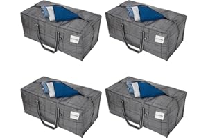 VENO 4-pak wytrzymałych bardzo dużych toreb do przechowywania, niezbędne rzeczy do przeprowadzki, pudełka na pranie z zamkami błyskawicznymi na ubrania, torba do przechowywania pod łóżkiem,