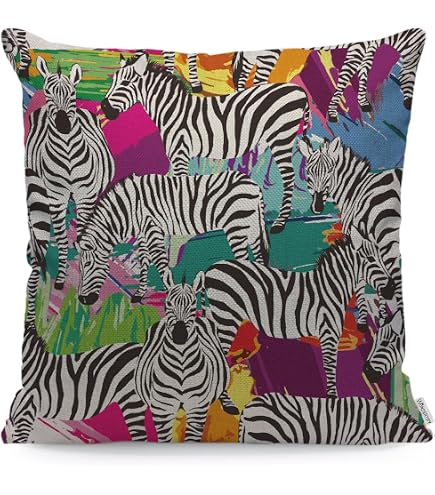 Kissenbezug 40x40 Zebra Sofakissen Baumwoll Und Lei Produktbild-Vorschau 5