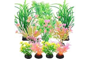 YARVPUV Lot de 11 décorations d'aquarium - Plantes en plastique - Accessoires de décoration d'aquarium - Pour la maison, le jardin, les étangs, la piscine, l'aquarium