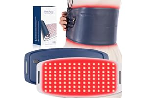 Hello Face Terapia infrarroja con cinturón LED – Fototerapia 660nm & 850nm, 43×20cm, alivio muscular para vientre, espalda y piernas, cómodo y fácil de usar en casa