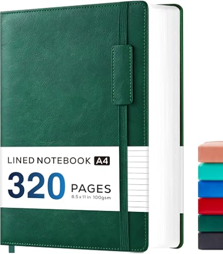 Carnet De Notes Silvine A4 - Couverture Rigide Verte 160 Pages Lignées Papier Ivoire 80g/m²