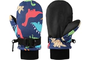 QKURT Guanti da Sci per Bambini, Guanti da Neve Invernali Impermeabili Guanti da Sci per Bambini per Ragazzi e Ragazze di 2-8 Anni