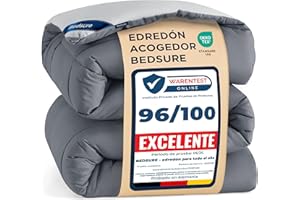 Bedsure Edredon Cama 90 Entretiempo - Relleno Nordico 155x220 cm de 300 gr/m² para Cama Individual 150x200, Edredones Otoño y Primavera, Fibra Suave y Gris