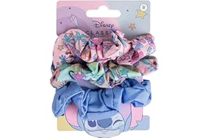 ‎CERDÁ LIFE'S LITTLE MOMENTS Disney Stitch Haargummis für Mädchen und Frauen, rutschfester und weicher Pferdeschwanzhalter - 3 Haargummis Set (2 bedruckt, 1 einfarbig)
