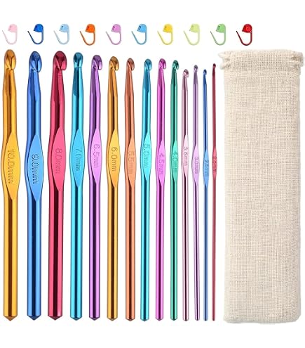 Viking Ergonomic Crochet Hook - Handcrafted Transparent Crystal Resin With Soft Grip, 7" Length (Purple, 5.5mm)