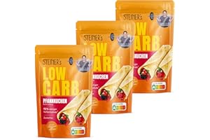 ‎STEINER´S STEINER´s Low Carb Pfannkuchen | 95% weniger Kohlenhydrate | Protein Pancake Mix | Zuckerfrei, Glutenfrei & Kalorienreduziert | 7,8g Eiweiß | Für Pfannkuchen, Pancakes & Waffeln | 3x 150g Packung