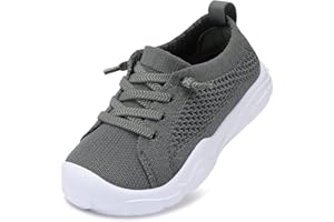 JIASUQI Toddler Shoes Boys Girls Breathable Trainers Kids Barefoot Sneakers Slip on Athletic Shoes