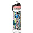Smiggle Illusion Kids Water Drink Bottle for Boys & Girls with Flip Top Spout and 650ml Capacity | Animal Print