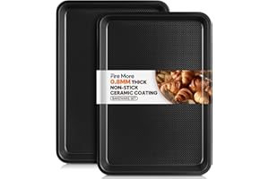Fire More 2 Teglie da forno, Teglia antiaderente per forno in Acciaio al Carbonio Spesso, 32,5 x 23 x 2,5 cm, Facile da Pulire per Backen Braten Servire