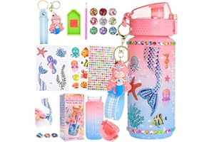 Hapikids Basteln Mädchen 5-12 Jahre, Wasserflasche Meerjungfrau Spielzeug, Trinkflasche Geschenk für Mädchen 5-12 Jahre Geburtstagsgeschenk