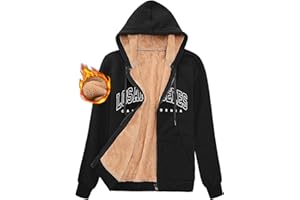 UMIPUBO Veste Polaire Femme Hiver Chaud Zippée Manteau Sweats à Capuche Los Angeles Blouson Doublure Hoodie Sweatshirt pour Automne Hiver