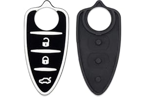 Lage Boutons de Rechange en Silicone pour clé Alfa Romeo Mito Giulietta Brera 159 Télécommande à 3 Boutons Noir avec Touches Blanches