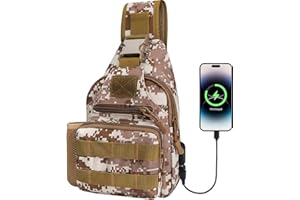 Neloheac Mochila Cruzada para Hombro Hombre, Bandolera Tactica Militar Molle Sistema, Bolsa de Pecho para Senderismo Ciclismo Viaje Caza