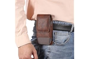 MXFDOKD Pochette Smartphone Ceinture Cuir, Étui de Ceinture pour Téléphone Portable, Homme Sacoche Ceinture en Cuir Téléphone Randonnée Poche Sac Banane Portefeuille Porte-Cartes en Holster Clip Coque