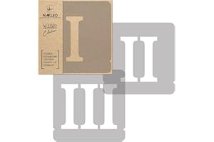 NAKLEO Stencil Numeri per Pittura 12 Pezzi Set, 5cm Cifre e Segni Romani Carattere, Stampini Plastica e Riutilizzabile, Modello Artigianato Fai da te, Pareti Muro Legno Tessuto