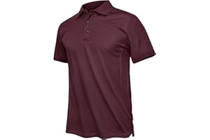 TACVASEN Men's Breathable Golf Polo Shirt Quick Dry Short Sleeve Casual Work Polo T-Shirt