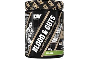 DY NUTRITION Dorian Yates Nutrition - Blood & Guts | Pre Workout Booster with Arginine + Citrulline (380 g, Mojito)