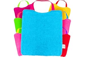 MFA MARFRAND 7 Bavaglini grandi 100% cotone spugna per asilo Bavaglino impermeabile in tessuto. Bavaglino con elastico elastico. Bavaglino spugna impermeabile Marfrand