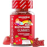 Children's Multivitamins | 30 Gummies | Kids Vitamins | Vegan | Novomins | with Vitamin C, D, A, E, B12, Zinc, Inositol | Str
