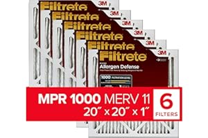 Filtrete 20x20x1 Luftfilter MPR 1000 MERV 11, Allergen Defense, 6er Pack (genaue Maße 19,69 x 19,69 x 0,81)