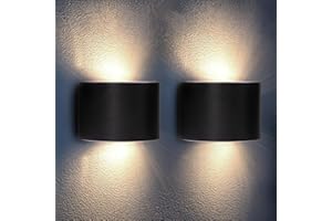 ‎PROXINOVA Proxinova Solar Wandleuchte Aussen, Wasserdicht Stahl Solar Zaun Beleuchtung, Kabellose Wand Beleuchtung Garten, Umgebungslicht Design, Einfache Montage, Weg Solar Sensor Außenleuchte | Pack of 2