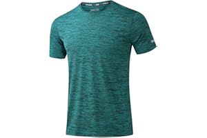 Peakwell Herren Sport T-Shirt Kurzarm Funktionsshirt Laufshirt mit Reflexstreifen für Fitness, Training, Gym