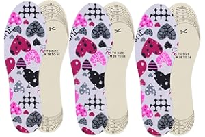 OMBRISA Kids Insoles, Insoles for Kids 3 Pairs, Shoe Filler Toddler, Memory Sponge Insole Breathable Latex Shoe Inserts, Cutting Size Soft Washable Replacement Insole (Type 4)