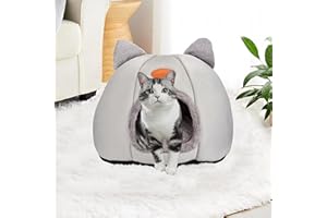 SUDADERA Cama grande para gatos, 45 cm, con cojín extraíble, lavable, color gris