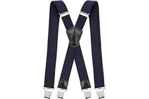 Decalen Bretelle Uomo Eleganti Extra Forte Clip Taglia Unica per Uomini e Donne Grandi e alti Larghezza Regolabile di 4 cm e Forma a X Elastica